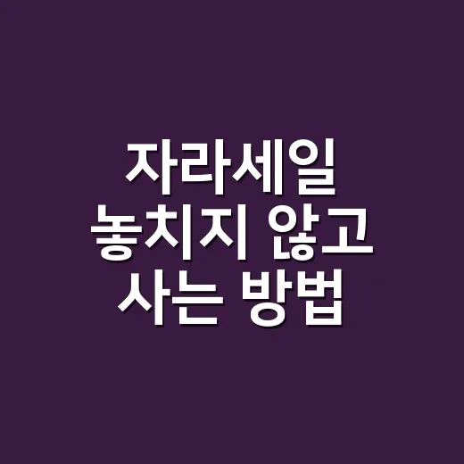 자라세일 놓치지 않고 사는 방법, 초보자도 실패 줄이는 쇼핑 순서 - 요약