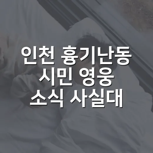인천 흉기난동 시민 영웅 소식 사실대로 읽는 방법 - 요약