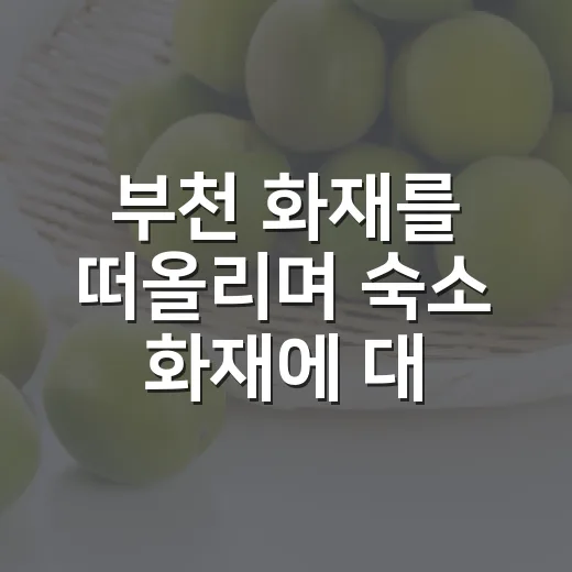 부천 화재를 떠올리며 숙소 화재에 대비하는 방법 - 요약