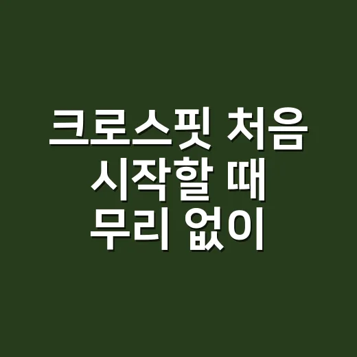 크로스핏 처음 시작할 때 무리 없이 적응하는 방법 - 요약