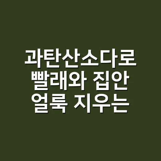 과탄산소다로 빨래와 집안 얼룩 지우는 방법 - 요약