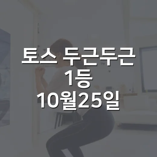 토스 두근두근 1등 10월25일 결과 확인하는 방법 - 요약