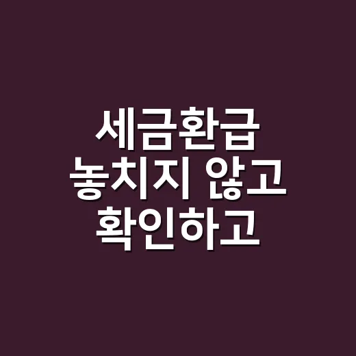 세금환급 놓치지 않고 확인하고 신청하는 방법 - 요약