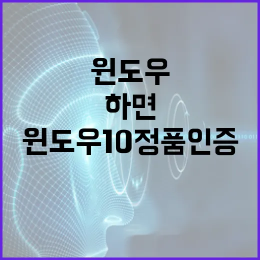 윈도우 10 정품 인증, 이렇게 하면 쉬워요! - 요약