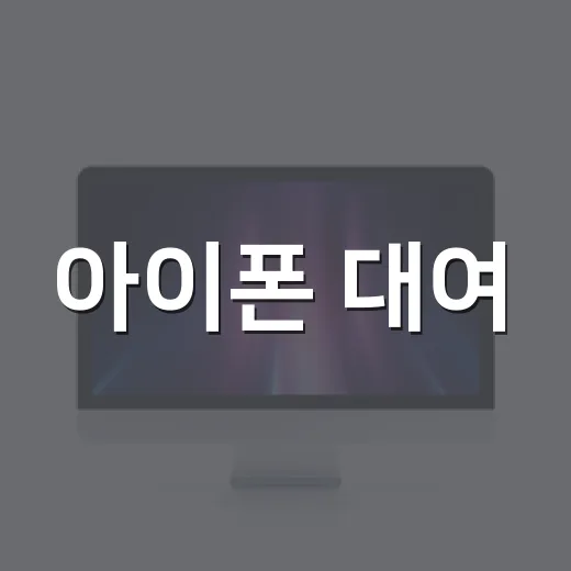 아이폰 대여, 이렇게 하면 손해 안 본다! - 요약