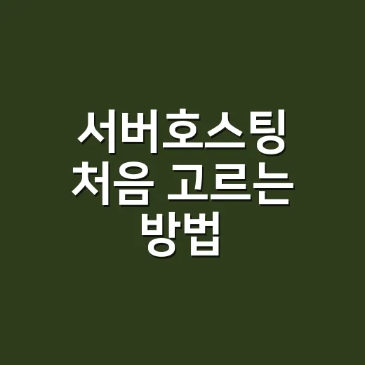 서버호스팅 처음 고르는 방법: 트래픽부터 백업까지 계산하기 - 요약