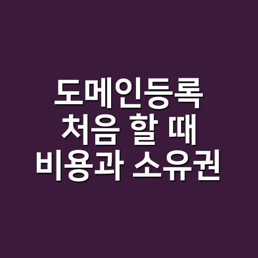 도메인등록 처음 할 때 비용과 소유권 확인하는 방법 - 요약