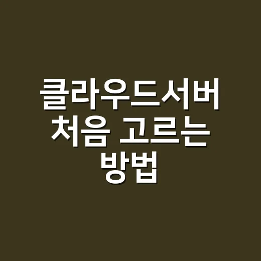 클라우드서버 처음 고르는 방법: 방문자 수보다 피크 부하부터 계산하기 - 요약