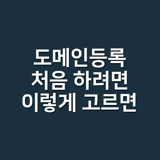 도메인등록 처음 하려면 이렇게 고르면 됩니다 - 요약