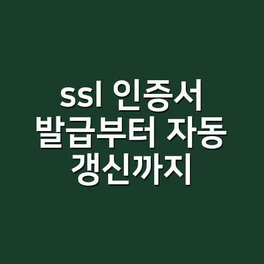ssl 인증서 발급부터 자동 갱신까지 하는 방법 - 요약