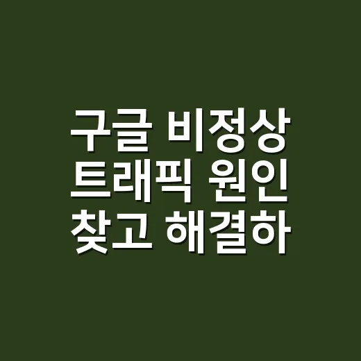 구글 비정상 트래픽 원인 찾고 해결하는 방법 - 요약