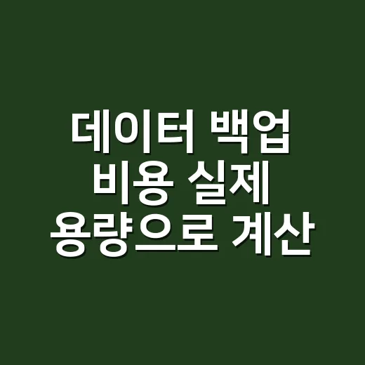데이터 백업 비용 실제 용량으로 계산하는 방법 - 요약