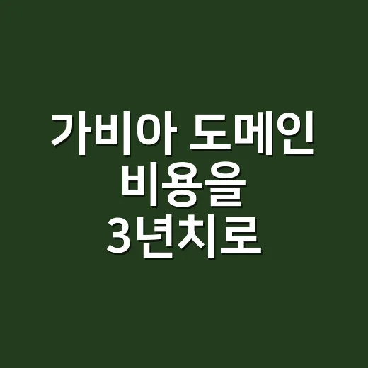 가비아 도메인 비용을 3년치로 계산하는 방법 - 요약
