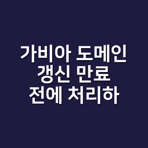 가비아 도메인 갱신 만료 전에 처리하는 방법 - 요약