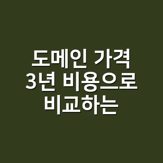 도메인 가격 3년 비용으로 비교하는 방법 - 요약