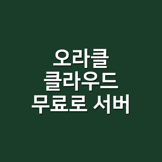 오라클 클라우드 무료로 서버 운영하는 방법 - 요약
