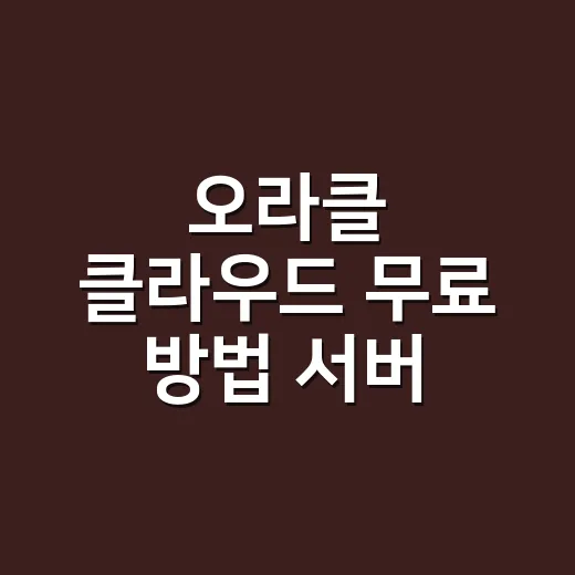 오라클 클라우드 무료 방법 서버 만들고 비용 막는 순서 - 요약