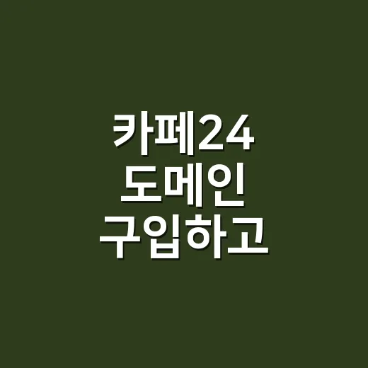 카페24 도메인 구입하고 연결하는 방법 - 요약