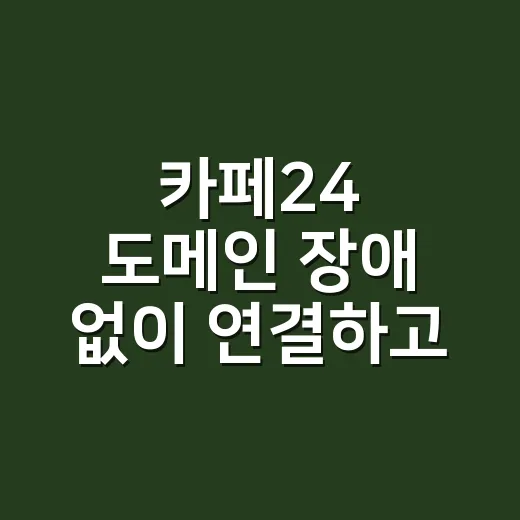 카페24 도메인 장애 없이 연결하고 옮기는 방법 - 요약