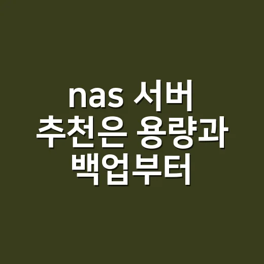 nas 서버 추천은 용량과 백업부터 계산하는 방법 - 요약