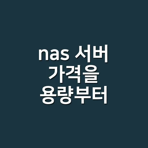 nas 서버 가격을 용량부터 계산하는 방법 - 요약