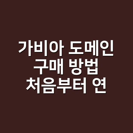 가비아 도메인 구매 방법 처음부터 연결까지 - 요약