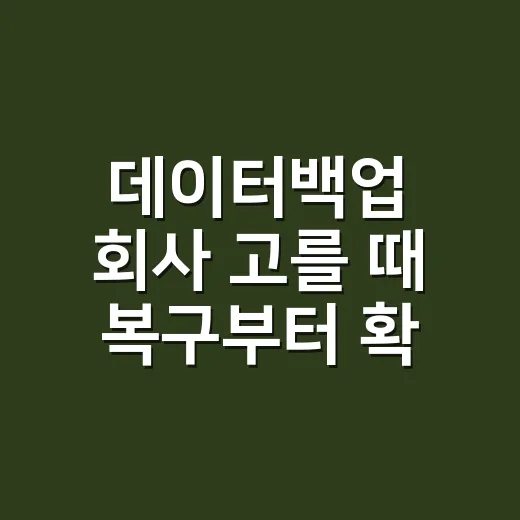데이터백업 회사 고를 때 복구부터 확인하는 방법 - 요약