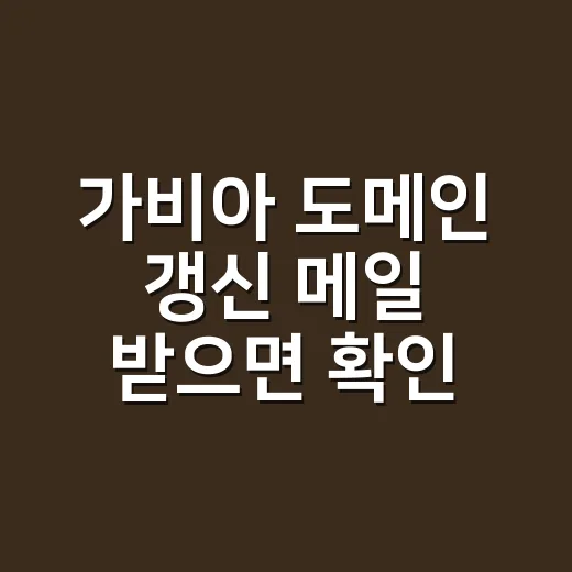 가비아 도메인 갱신 메일 받으면 확인하는 방법 - 요약
