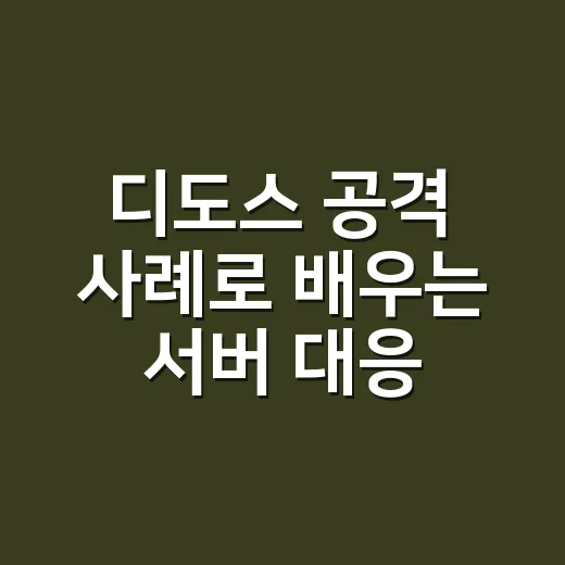 디도스 공격 사례로 배우는 서버 대응 방법 - 요약