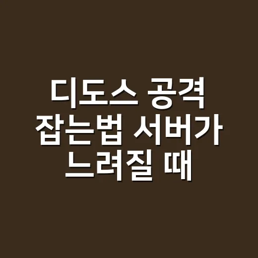디도스 공격 잡는법 서버가 느려질 때 확인하는 순서 - 요약