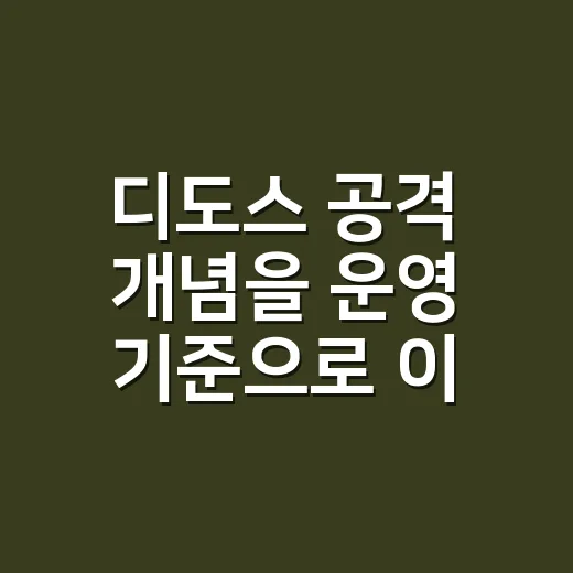 디도스 공격 개념을 운영 기준으로 이해하는 방법 - 요약