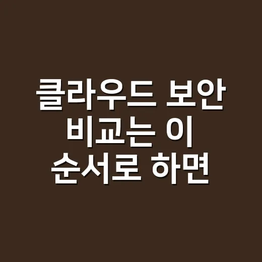 클라우드 보안 비교는 이 순서로 하면 된다 - 요약