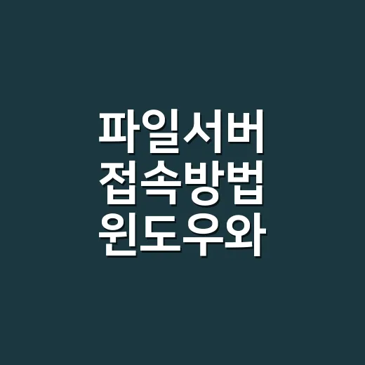 파일서버 접속방법 윈도우와 맥에서 확인하는 순서 - 요약