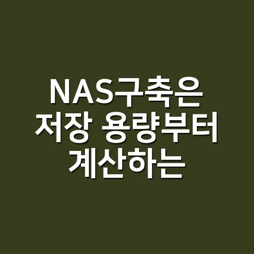 NAS구축은 저장 용량부터 계산하는 방법 - 요약