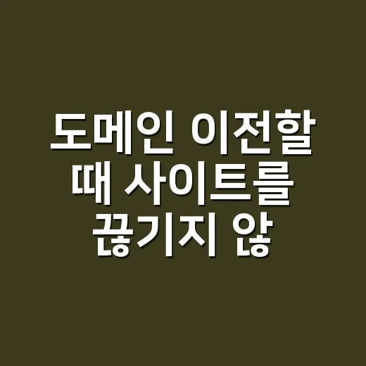 도메인 이전할 때 사이트를 끊기지 않게 하는 방법 - 요약