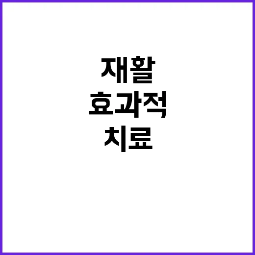 재활치료를 효과적으로 받는 방법 - 요약
