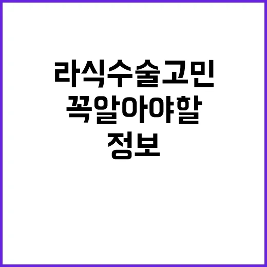 라식수술 고민된다면? 꼭 알아야 할 정보들 - 요약