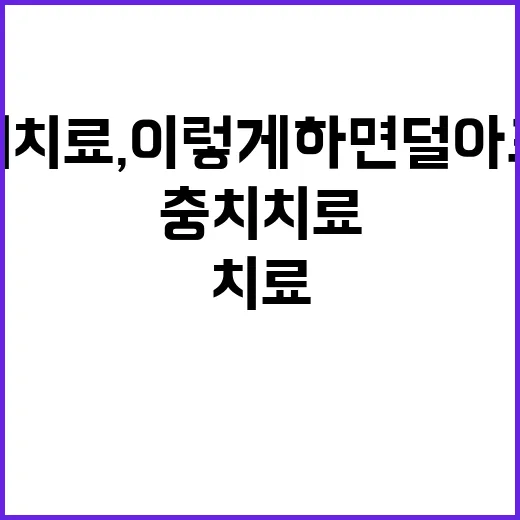충치치료, 이렇게 하면 덜 아프고 효과적이다 - 요약
