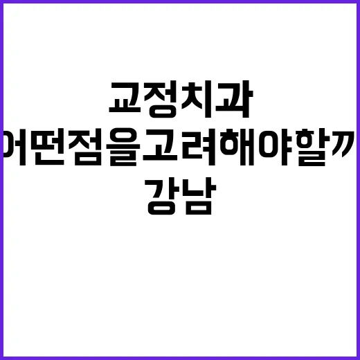 강남에서 교정치과 찾는 방법: 어떤 점을 고려해야 할까? - 요약