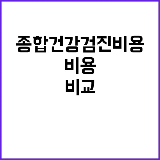 종합건강검진비용 아끼려면 이렇게 비교하면 됩니다 - 요약