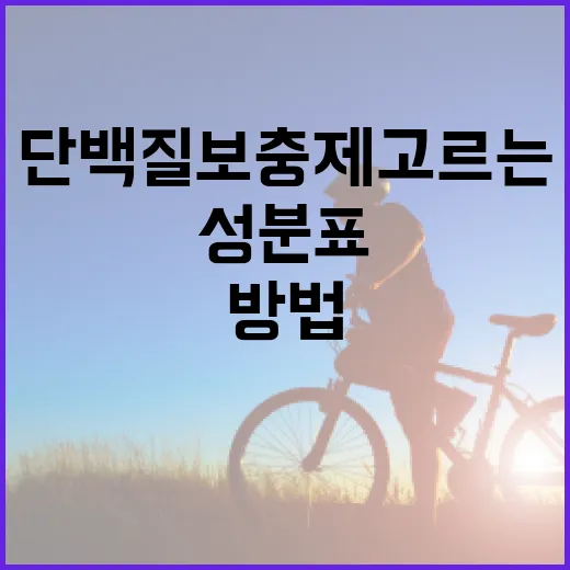 단백질보충제 고르는 방법, 처음이라면 성분표부터 이렇게 보면 됩니다 - 요약