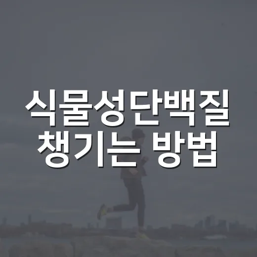 식물성단백질 챙기는 방법, 초보자라면 이렇게 시작하면 편해요 - 요약