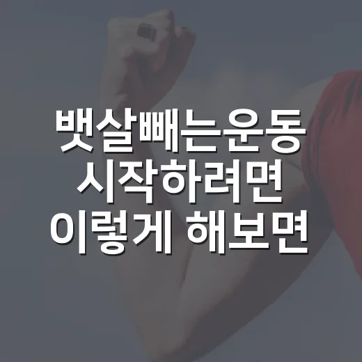 뱃살빼는운동 시작하려면 이렇게 해보면 좋아요 - 요약