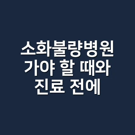 소화불량병원 가야 할 때와 진료 전에 준비하는 방법 - 요약