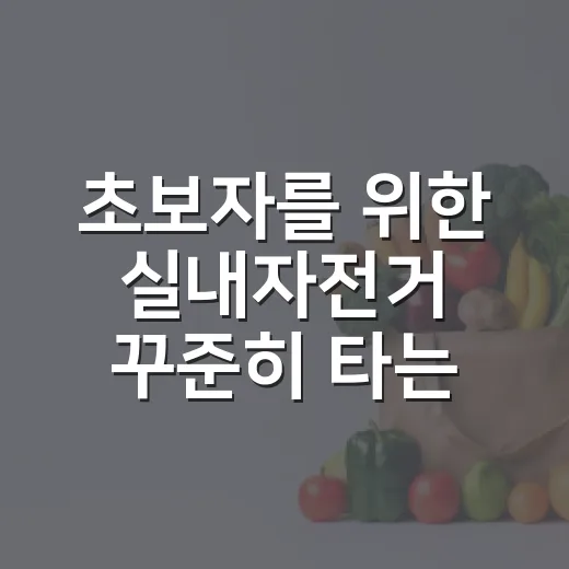 초보자를 위한 실내자전거 꾸준히 타는 방법 - 요약