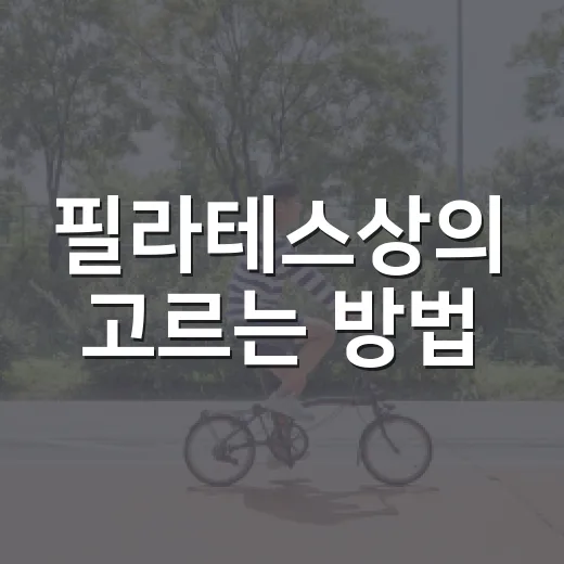 필라테스상의 고르는 방법, 처음 사는 사람은 이렇게 보면 편해요 - 요약