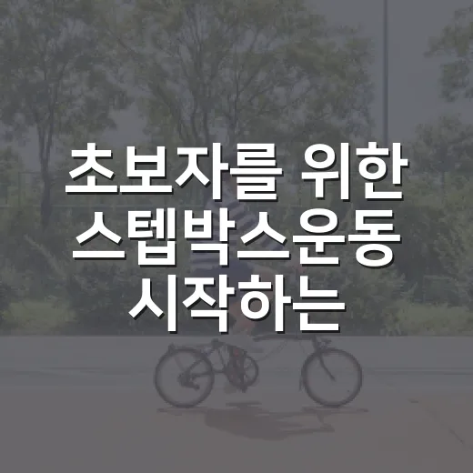 초보자를 위한 스텝박스운동 시작하는 방법 - 요약