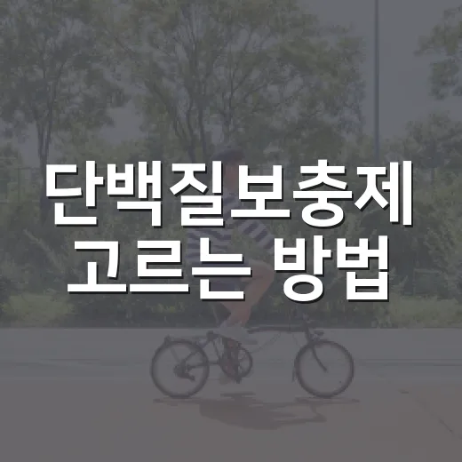 단백질보충제 고르는 방법, 처음 먹는 사람은 이렇게 시작하면 편해요 - 요약