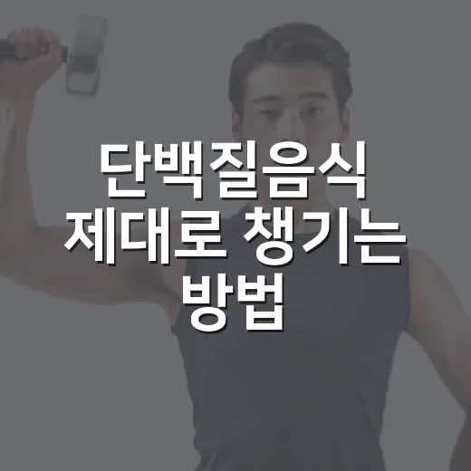 단백질음식 제대로 챙기는 방법, 초보자도 쉽게 고르는 기준 - 요약