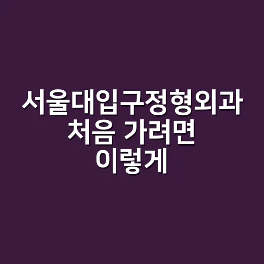 서울대입구정형외과 처음 가려면 이렇게 준비하면 편해요 - 요약